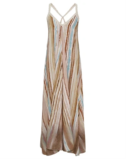 Marta du Chateau - MDCViolette Kjole - Beige Multi